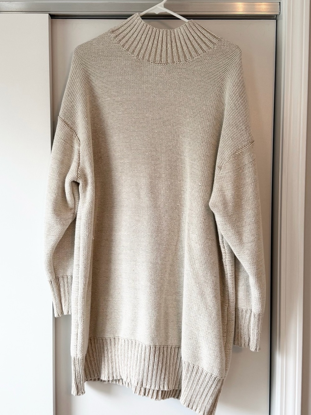 American Eagle Outfitters Cream Oversized Turtleneck Sweater dress